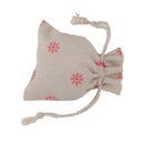 10 x Rose Flower Linen Jute Sack Jewelry Pouch Drawstring Gift Bags Wedding