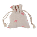 10 x Rose Flower Linen Jute Sack Jewelry Pouch Drawstring Gift Bags Wedding
