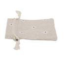 10 x White Flower Linen Jute Sack Jewelry Pouch Drawstring Gift Bags Wedding