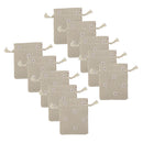10 x White Flower Linen Jute Sack Jewelry Pouch Drawstring Gift Bags Wedding
