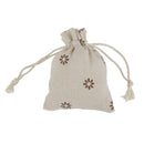 10 x Coffee Flower Linen Jute Sack Jewelry Pouch Drawstring Gift Bags Favor