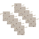 10 x Coffee Flower Linen Jute Sack Jewelry Pouch Drawstring Gift Bags Favor