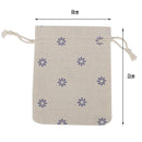 10 x Linen Jute Sack Jewelry Pouch Drawstring Gift Bags Favor Blue Flower