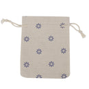 10 x Linen Jute Sack Jewelry Pouch Drawstring Gift Bags Favor Blue Flower