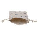 10 x Linen Jute Sack Jewelry Pouch Drawstring Gift Bags Favor Blue Flower