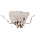 10 x Linen Jute Sack Jewelry Pouch Drawstring Gift Bags Favor Blue Flower