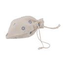 10 x Linen Jute Sack Jewelry Pouch Drawstring Gift Bags Favor Blue Flower