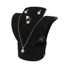 Black Velvet Ring Earring Necklace Jewelry Display Stand Rack Holder