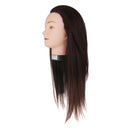 Real Hair Salon Hairdressing Styling Practice Head Mannequin 16'' w/ Holder