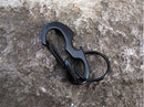 CARABINER KEYCHAIN BELT CLIP Carabina/Buckle/Safety/BULKLE w/ Key Ring Black