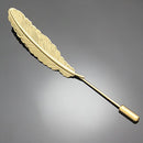 Stylish Feather Leaf Men's Suit Shirt Corsage Lapel Stick Pin Tie Hat Brooch Golden