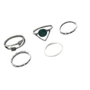 Set Of 5PCS Bohemian Style Midi Finger Ring US 3-6 Silver