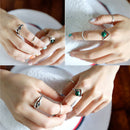 Set Of 5PCS Bohemian Style Midi Finger Ring US 3-6 Silver