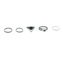 Set Of 5PCS Bohemian Style Midi Finger Ring US 3-6 Silver