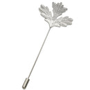 Men Women Maple Leaf Shaped Boutonniere Stick Brooch Pin Suit Shirt Clip Fashion Accessory Silver