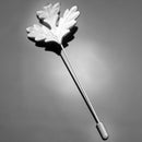 Men Women Maple Leaf Shaped Boutonniere Stick Brooch Pin Suit Shirt Clip Fashion Accessory Silver