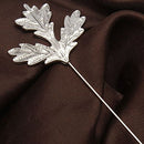 Men Women Maple Leaf Shaped Boutonniere Stick Brooch Pin Suit Shirt Clip Fashion Accessory Silver