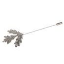 Men Women Maple Leaf Shaped Boutonniere Stick Brooch Pin Suit Shirt Clip Fashion Accessory Silver