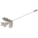 Men Women Maple Leaf Shaped Boutonniere Stick Brooch Pin Suit Shirt Clip Fashion Accessory Silver