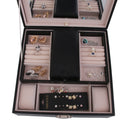 Handmade Earrings Rings Watch Jewelry Display Case Storage Box Birthday Party Engagement Gift Black