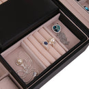 Handmade Earrings Rings Watch Jewelry Display Case Storage Box Birthday Party Engagement Gift Black