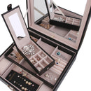 Handmade Earrings Rings Watch Jewelry Display Case Storage Box Birthday Party Engagement Gift Black