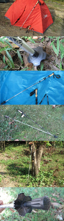 Black Trekking Walking Hiking Sticks Poles Alpenstock Adjustable - Short