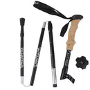 Black Trekking Walking Hiking Sticks Poles Alpenstock Adjustable - Short