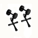 Pair Of Women 316L Stainless Steel Cross Earring Studs Dangle Fashion Accessory Party Supplies Black