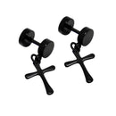 Pair Of Women 316L Stainless Steel Cross Earring Studs Dangle Fashion Accessory Party Supplies Black