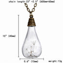 Fashion Dandelion Clear Glass Bottle Pendant Necklace Jewelry Chain Bronze