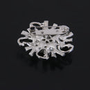 Wedding Bridal Women's Faux Pearl Flower Brooch Pin Gift Silver