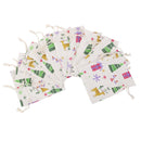 10x Linen Jute Sack Jewelry Pouch Drawstring Gift Bags Xmas Pattern Favour Christmas