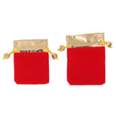 10Pcs Jewelry Drawstring Pouch Red Velvet Gift Bag Wedding Favor Gold Satin M