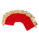 10Pcs Jewelry Drawstring Pouch Red Velvet Gift Bag Wedding Favor Gold Satin M