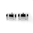 Mens Groom Shirt Cufflinks Wedding Party Gift Cufflinks Clear Stone Silver