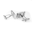 Mens Groom Shirt Cufflinks Wedding Party Gift Cufflinks Clear Stone Silver