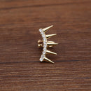Fashion Punk Rhinestone Cartilage Ear Cuff Wrap Clip on Spike Earring Gold
