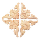 4pcs 6*6cm European Style Wood Carved Corner Onlay Applique Furniture Unpai T5X4