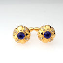 Mens Shirt Cufflinks Rhinestone Business Suit Round Cuff Links Wedding Accessories Gold