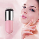 Makeup Cosmetic Face Powder Blush Brush Foundation Tool - Pink Silver