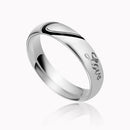 Mens Stainless Steel Real Love Heart Couples Wedding Ring - US size 7