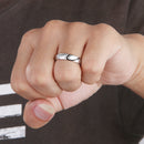 Mens Stainless Steel Real Love Heart Couples Wedding Ring - US size 7