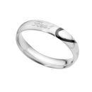 Mens Stainless Steel Real Love Heart Couples Wedding Ring - US size 15