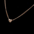 Love Heart Pendant Necklace Present Gift Jewelry - Gold