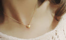 Love Heart Pendant Necklace Present Gift Jewelry - Gold