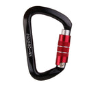 Self Locking Mountaineering Climbing Carabiner 26KN - Black Red