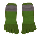 1 Pairs Men's 5 Toe Socks Sports Five Finger Socks Breathable - Green