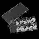 100pcs Flower Design Artificial Half Nail Tips - White