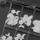 100pcs Flower Design Artificial Half Nail Tips - White